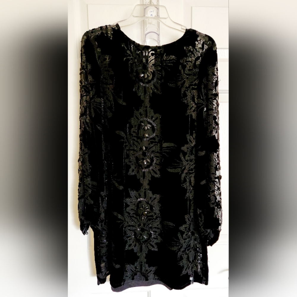 CASHE Emblished Velvet Dress Size 8 - Picture 2 of 12